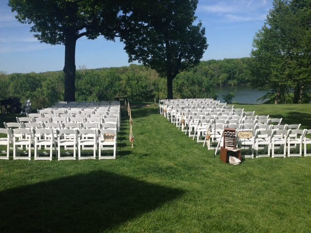 Ceremony Seating with a view of the Potomac