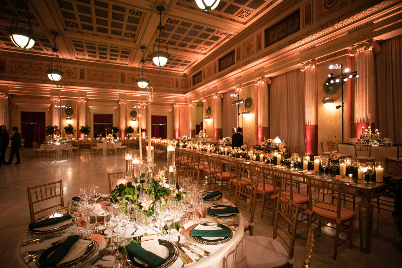 Union Station interior set up for a wedding reception. Anna Thompson and Bradley Pearson wedding on October 15, 2016. Photo by Paul Morse