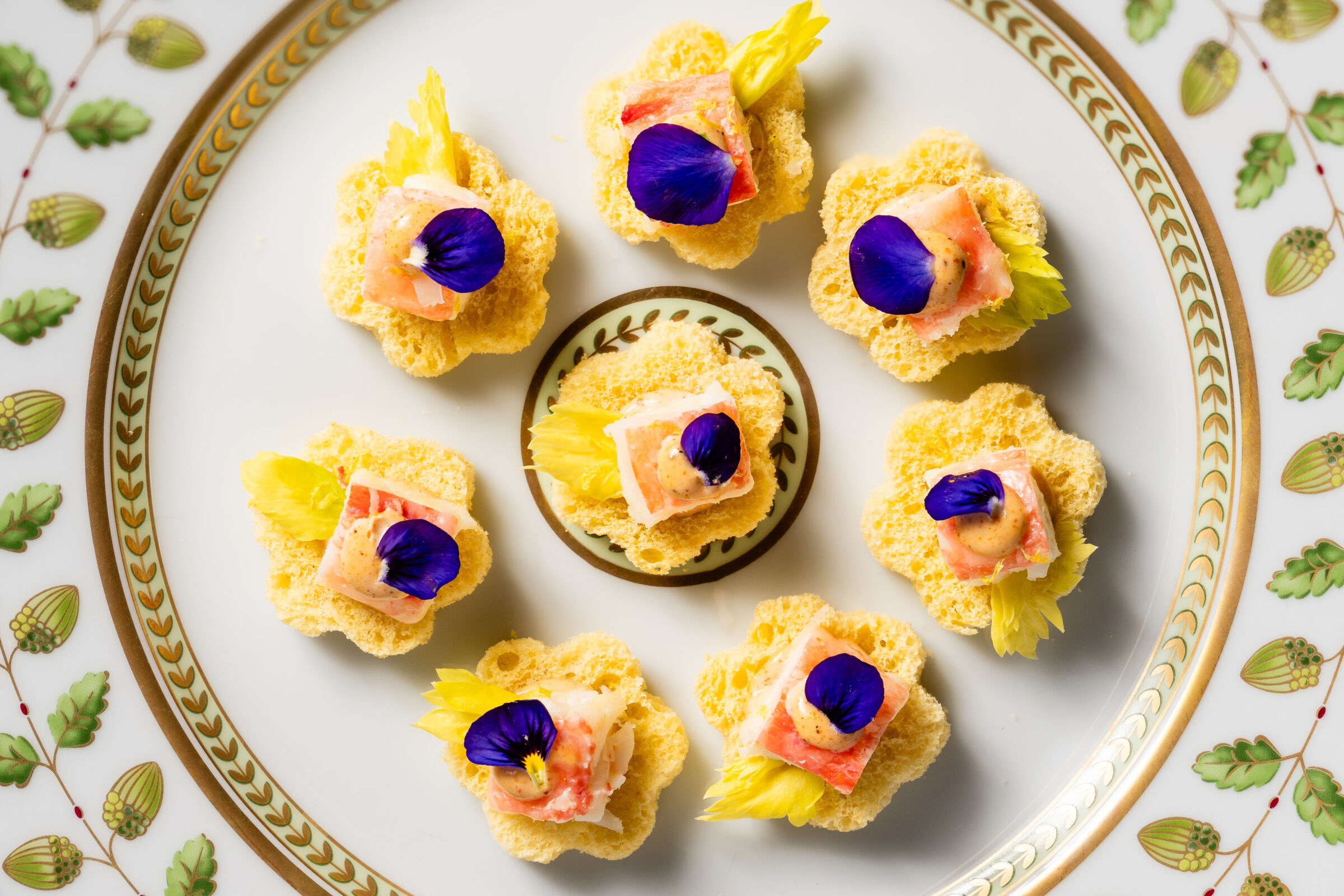 Alaskan King Crab Toast hors doeuvres