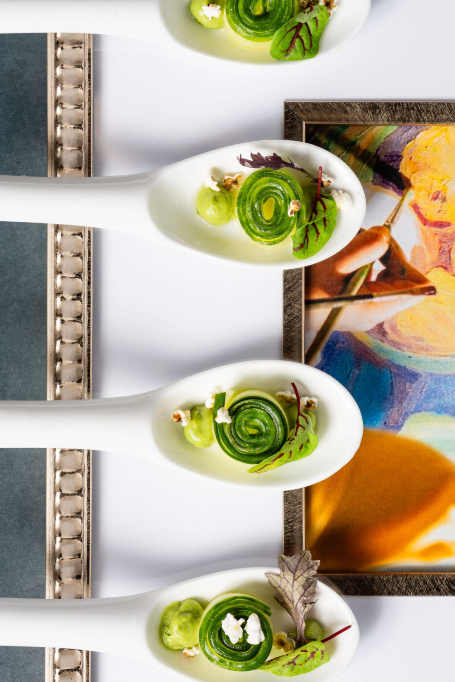 Shaved Cucumber hors doeuvres